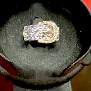 Tanzanite, Diamond Accent Ring in Sterling
Silver (Size 6.0) 1.14 ctw